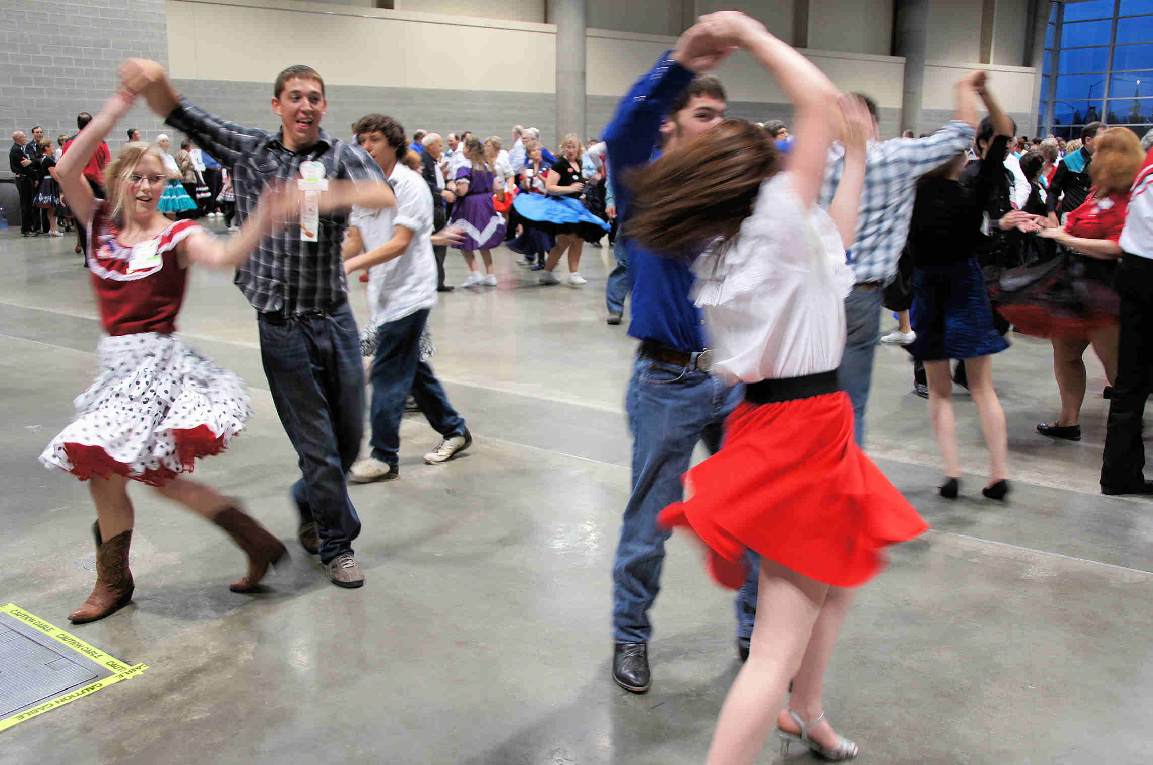 Teen Square Dancers Promenading - Skaters Position